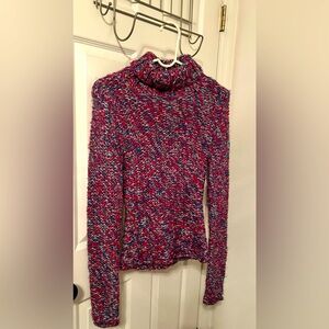 Beautiful Vintage Y2K DKNY Multicolor Knit Turtleneck Sweater Size Medium